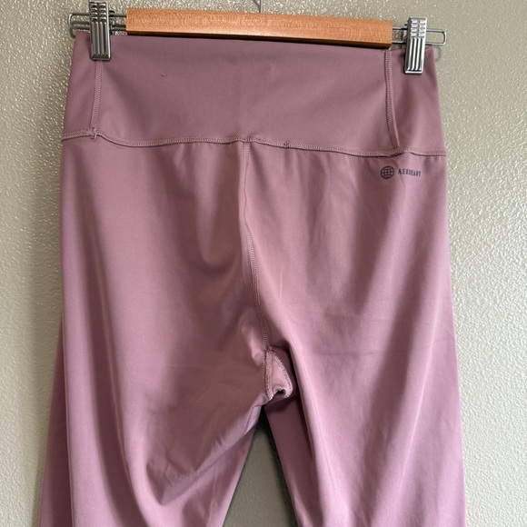 Adidas Aeroready Tight Fit Super Soft Leggings Dusty Pink Women's Size Large - Picture 3 of 7